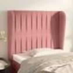 vidaXL Tête de lit avec oreilles Rose 93x23x118/128 cm Velours