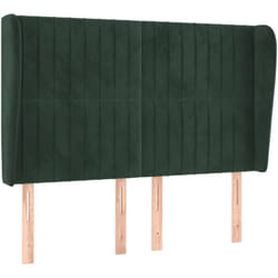 Tête de lit avec oreilles Vert foncé 147x23x118/128 cm Velours Vidaxl