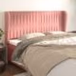 vidaXL Tête de lit avec oreilles Rose 163x23x118/128 cm Velours