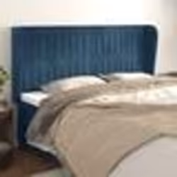 vidaXL Tête de lit avec oreilles Bleu foncé 183x23x118/128 cm Velours