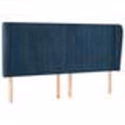 vidaXL Tête de lit avec oreilles Bleu foncé 203x23x118/128 cm Velours