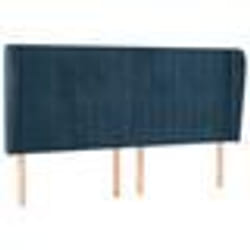 vidaXL Tête de lit avec oreilles Bleu foncé 203x23x118/128 cm Velours