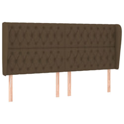 vidaXL Tête de lit avec oreilles Marron foncé 203x23x118/128 cm Tissu