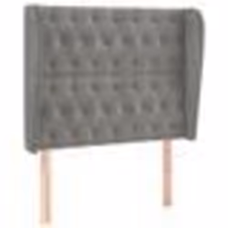 vidaXL Tête de lit avec oreilles Gris clair 93x23x118/128 cm Velours
