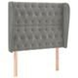 vidaXL Tête de lit avec oreilles Gris clair 103x23x118/128 cm Velours