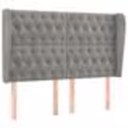 vidaXL Tête de lit avec oreilles Gris clair 147x23x118/128 cm Velours