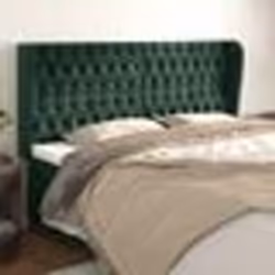vidaXL Tête de lit avec oreilles Vert foncé 203x23x118/128 cm Velours