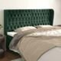 vidaXL Tête de lit avec oreilles Vert foncé 203x23x118/128 cm Velours