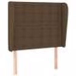 vidaXL Tête de lit avec oreilles Marron foncé 83x23x118/128 cm Tissu
