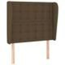 vidaXL Tête de lit avec oreilles Marron foncé 83x23x118/128 cm Tissu