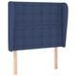 vidaXL Tête de lit avec oreilles Bleu 103x23x118/128 cm Tissu