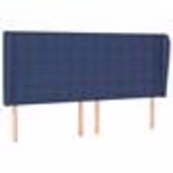 vidaXL Tête de lit avec oreilles Bleu 163x23x118/128 cm Tissu