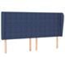 vidaXL Tête de lit avec oreilles Bleu 163x23x118/128 cm Tissu