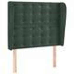 vidaXL Tête de lit avec oreilles Vert foncé 83x23x118/128 cm Velours