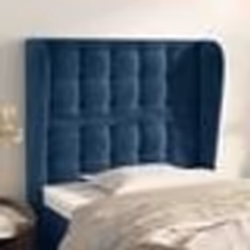 vidaXL Tête de lit avec oreilles Bleu foncé 83x23x118/128 cm Velours