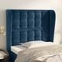 vidaXL Tête de lit avec oreilles Bleu foncé 83x23x118/128 cm Velours