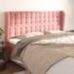 vidaXL Tête de lit avec oreilles Rose 163x23x118/128 cm Velours
