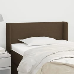 vidaXL Tête de lit avec oreilles Marron Foncé 93x16x78/88 cm Tissu