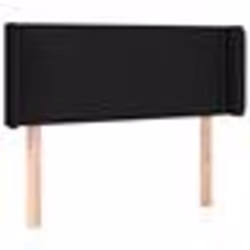 vidaXL Tête de lit avec oreilles Noir 93x16x78/88 cm Tissu