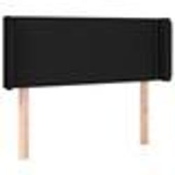 vidaXL Tête de lit avec oreilles Noir 93x16x78/88 cm Tissu