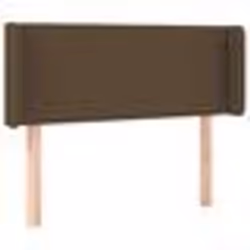 vidaXL Tête de lit avec oreilles Marron Foncé 93x16x78/88 cm Tissu