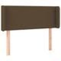 vidaXL Tête de lit avec oreilles Marron Foncé 93x16x78/88 cm Tissu