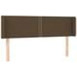 vidaXL Tête de lit avec oreilles Marron Foncé 147x16x78/88 cm Tissu