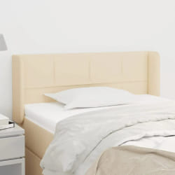 vidaXL Tête de lit avec oreilles Crème 83x16x78/88 cm Tissu