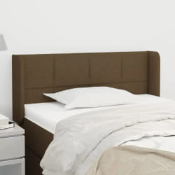 vidaXL Tête de lit avec oreilles Marron Foncé 93x16x78/88 cm Tissu