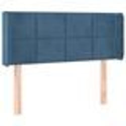 vidaXL Tête de lit avec oreilles Bleu foncé 93x16x78/88 cm Velours