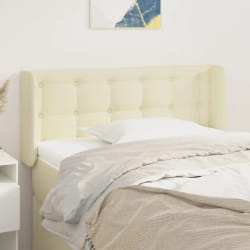 vidaXL Tête de lit avec oreilles Crème 83x16x78/88 cm Similicuir