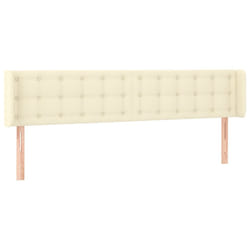 vidaXL Tête de lit avec oreilles Crème 183x16x78/88 cm Similicuir