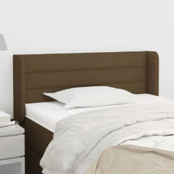vidaXL Tête de lit avec oreilles Marron Foncé 93x16x78/88 cm Tissu