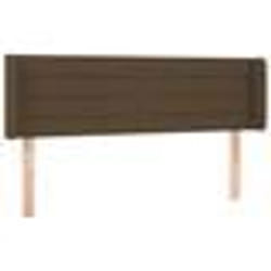 vidaXL Tête de lit avec oreilles Marron Foncé 147x16x78/88 cm Tissu