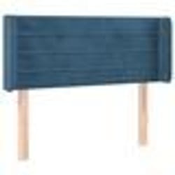 vidaXL Tête de lit avec oreilles Bleu foncé 93x16x78/88 cm Velours