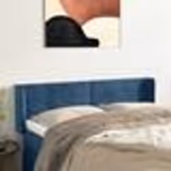 vidaXL Tête de lit avec oreilles Bleu foncé 147x16x78/88 cm Velours