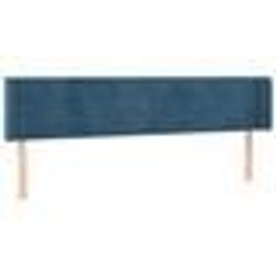vidaXL Tête de lit avec oreilles Bleu foncé 203x16x78/88 cm Velours