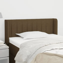 vidaXL Tête de lit avec oreilles Marron Foncé 83x16x78/88 cm Tissu