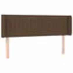 vidaXL Tête de lit avec oreilles Marron Foncé 147x16x78/88 cm Tissu