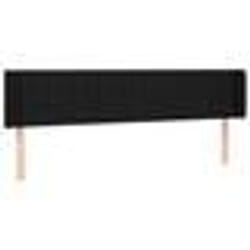 vidaXL Tête de lit avec oreilles Noir 203x16x78/88 cm Tissu