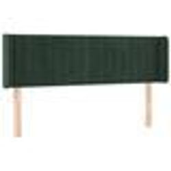 vidaXL Tête de lit avec oreilles Vert foncé 147x16x78/88 cm Velours