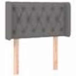 vidaXL Tête de lit avec oreilles Gris foncé 83x16x78/88 cm Tissu