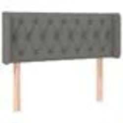 vidaXL Tête de lit avec oreilles Gris foncé 103x16x78/88 cm Tissu