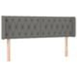 vidaXL Tête de lit avec oreilles Gris foncé 163x16x78/88 cm Tissu