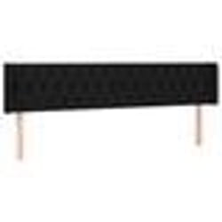 vidaXL Tête de lit avec oreilles Noir 183x16x78/88 cm Tissu