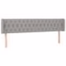 vidaXL Tête de lit avec oreilles Gris clair 203x16x78/88 cm Tissu