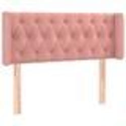 vidaXL Tête de lit avec oreilles Rose 103x16x78/88 cm Velours