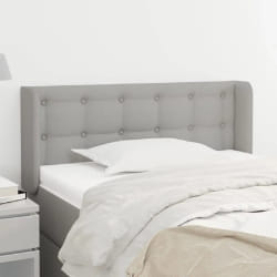 vidaXL Tête de lit avec oreilles Gris clair 83x16x78/88 cm Tissu