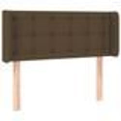 vidaXL Tête de lit avec oreilles Marron Foncé 93x16x78/88 cm Tissu