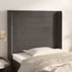 vidaXL Tête de lit avec oreilles Marron Foncé 163x16x78/88 cm Tissu